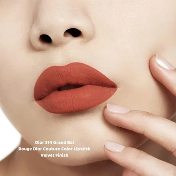 Son Dior Rouge Velvet Nắp Hít (2025) 314 Grand Bal Velvet Finish Màu Cam Gạch