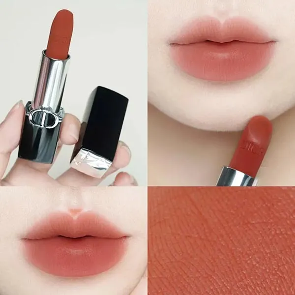 Son Dior Rouge Velvet Nắp Hít (2025) 626 Mousseline Veil Finish Màu Cam Gạch