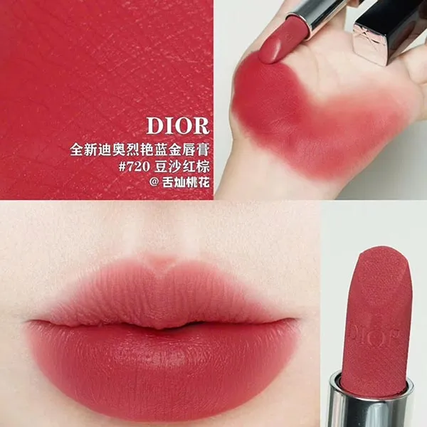 Son Dior Rouge Velvet Nắp Hít (2025) 720 Icone Velvet Finish Màu Hồng Gỗ