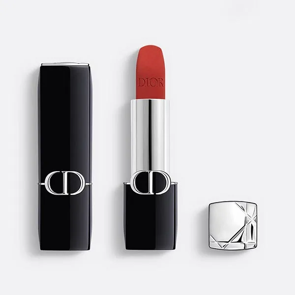 Son Dior Rouge Velvet Nắp Hít (2025) 777 Fahrenheit Veil Finish Màu Đỏ Cam