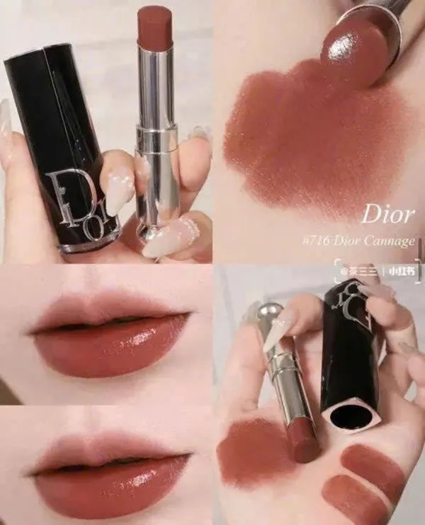 Son Dưỡng Dior Addict Hydrating Shine Lipstick 716 Dior Cannage Màu Nâu Đỏ