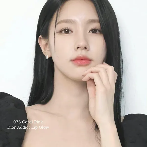 Son Dưỡng Dior Addict Lip Glow (Logo 2025) 033 Coral Pink Màu Hồng San Hô
