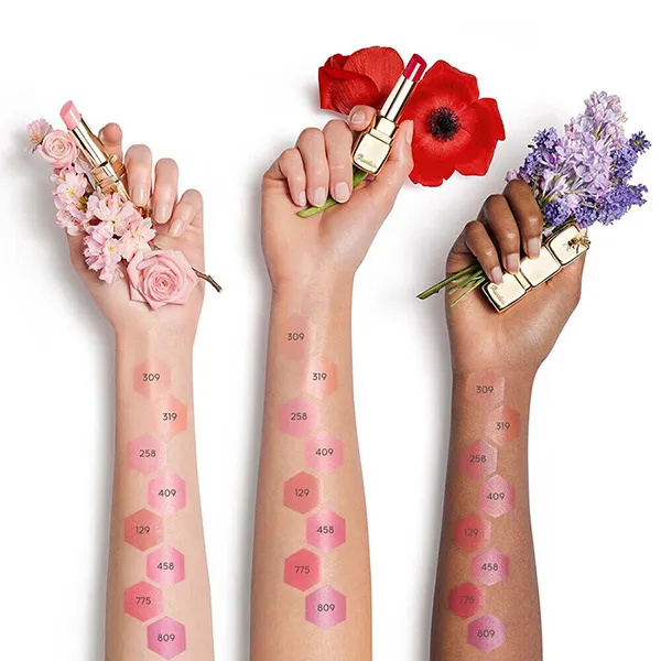 Son Dưỡng Guerlain KissKiss Bee Glow 258 Rose Glow Lipstick Màu Hồng Phấn