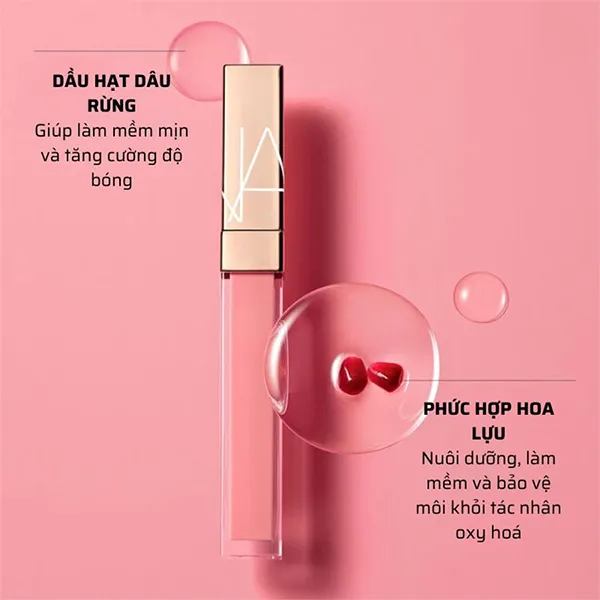 Son Dưỡng Nars Afterglow Lip Shine Aragon Màu Đỏ Hạt Dẻ