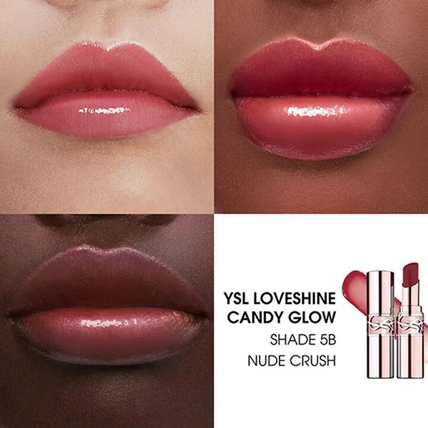 Son Dưỡng Yves Saint Laurent YSL Loveshine Candy Glow Màu 5B Nude Crush Hồng Đất