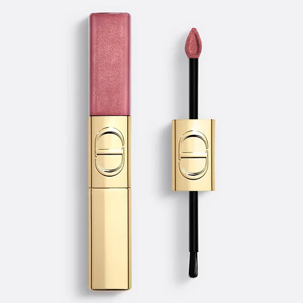 Son Kem 2 Đầu Dior Rouge Dior Sequin Liquid Duo Limited 2025 420 Pink Star Màu Hồng Gỗ
