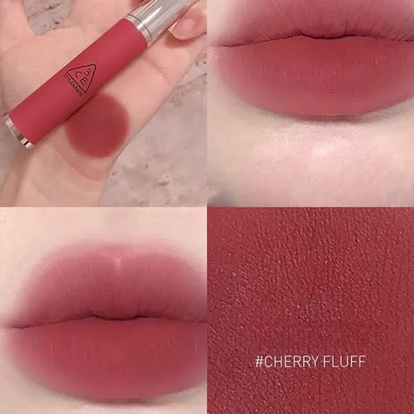 Son Kem 3CE Hazy Lip Clay Cherry Fluff Màu Hồng Anh Đào