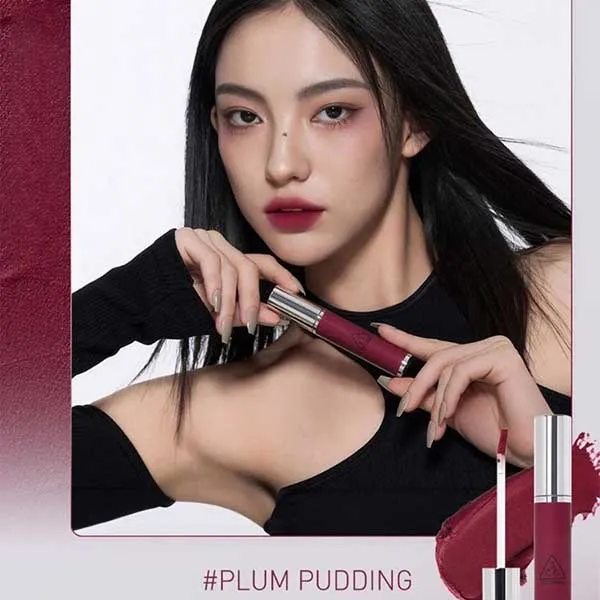 Son Kem 3CE Hazy Lip Clay Plum Pudding Màu Đỏ Mận