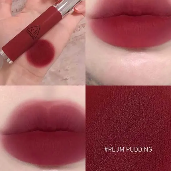 Son Kem 3CE Hazy Lip Clay Plum Pudding Màu Đỏ Mận