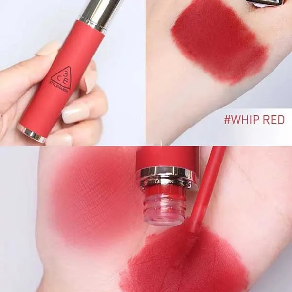 Son Kem 3CE Hazy Lip Clay Whip Red Màu Đỏ Gạch