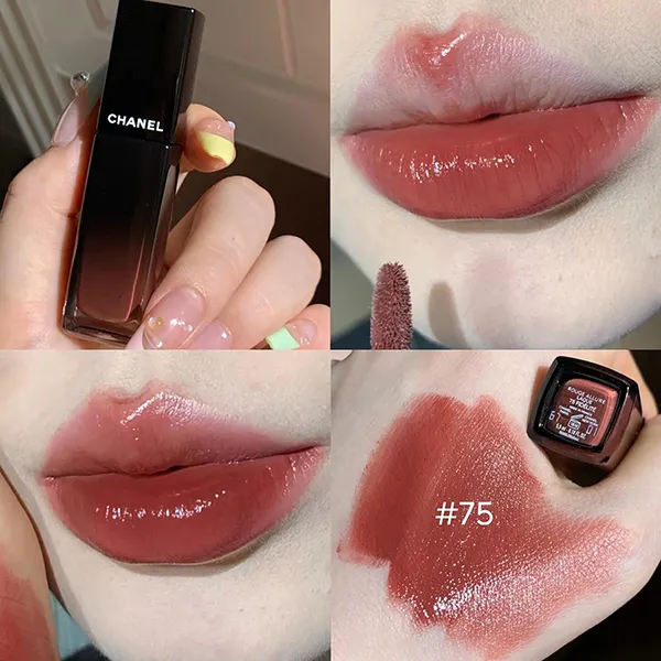 Son Kem Chanel Rouge Allure Laque Ultrawear Shine Liquid Lip Màu 75 Fidelite Đỏ Nâu