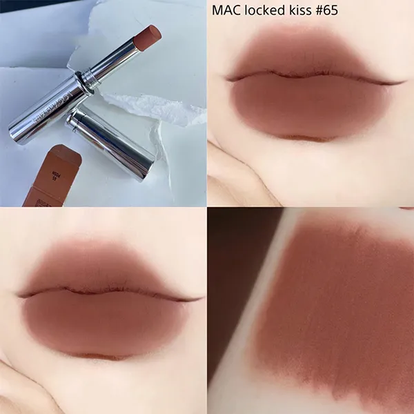 Son MAC Locked Kiss 24HR Lipstick Màu 65 Posh Nâu Đất