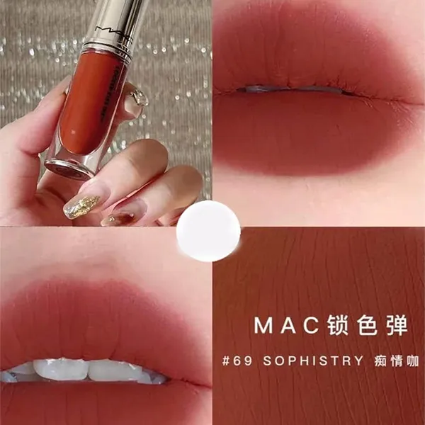 Son Kem MAC Locked Kiss Ink 24HR Lipcolour 69 Sophistry Màu Đỏ Nâu
