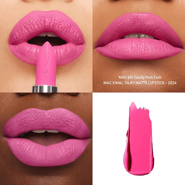 Son MAC Ximal Silky Matte Lipstick 601 Candy Yum Yum Màu Hồng Neon
