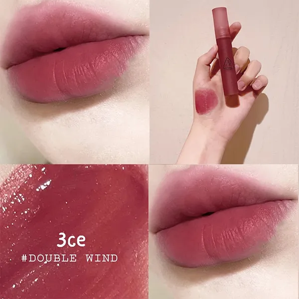 Son Kem Lì 3CE Blur Water Tint Màu Double Wind Hồng Tím