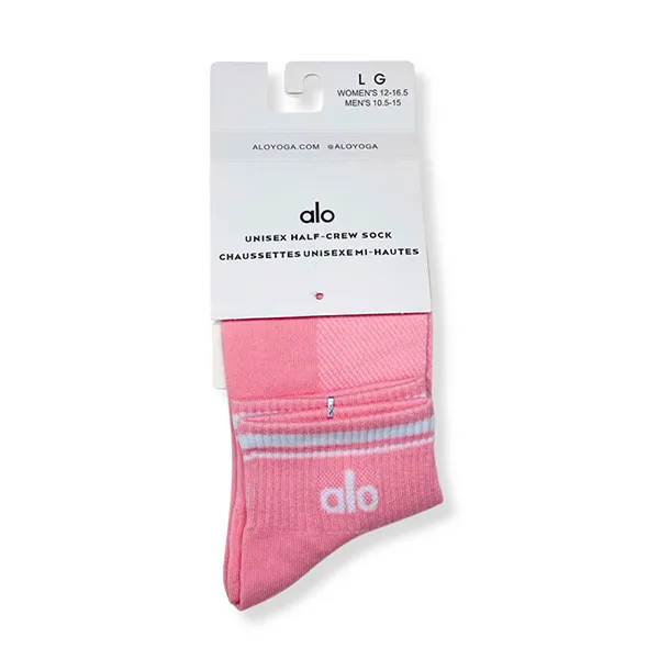 Tất Alo Yoga Unisex Half-Crew Throwback Sock Freesize Pink Màu Hồng