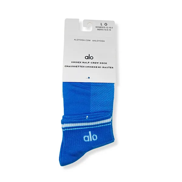 Tất Unisex Alo Yoga Half-Crew Throwback Sock Blue Màu Xanh Đậm Freesize