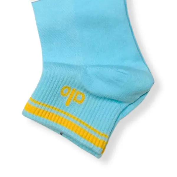 Tất Unisex Alo Yoga Half-Crew Throwback Sock Blue/Yellow Màu Xanh Dương Freesize