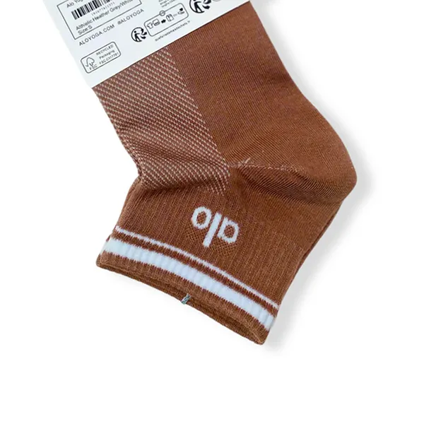 Tất Unisex Alo Yoga Half-Crew Throwback Sock Brown Màu Nâu Freesize