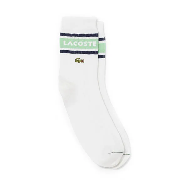 Set 2 Đôi Tất Unisex Lacoste 2-Pack Ribbed Cotton Socks RA9304-51-7II Màu Xanh Trắng Size 35-38