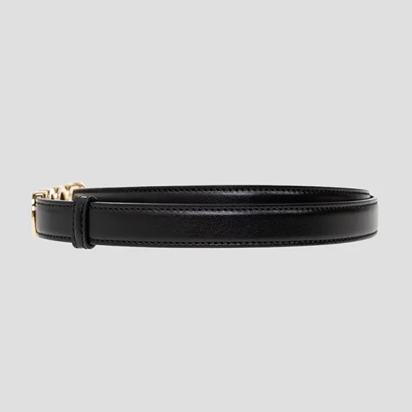 Thắt Lưng Nữ Gucci Gucci Buckle Thin 20mm In Black Leather With Gold 751600 0YA0G 1000 Màu Đen Size 75