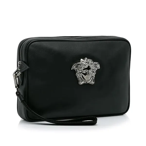 Túi Cầm Tay Nam Versace La Medusa Clutch Bag Màu Đen