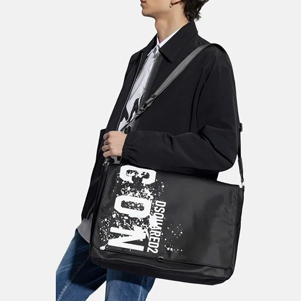 Túi Đeo Chéo Nam Dsquared2 Icon PTM0019 11707314 2124 Màu Đen Họa Tiết