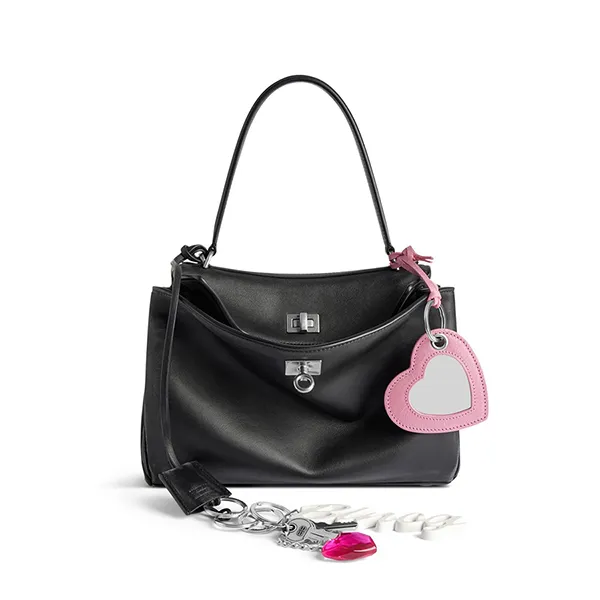 Túi Đeo Chéo Nữ Balenciaga Rodeo Handbag Small With One Charm in Black Màu Đen