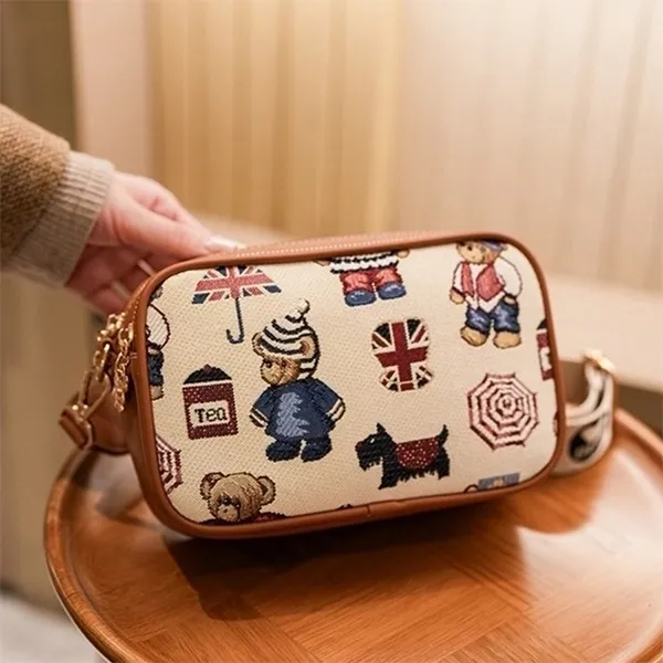 Túi Đeo Chéo Nữ Beibaobao Cartoon Teddy Bear Trendy Color Crossbody Bag 6977374784116 Màu Be Nâu