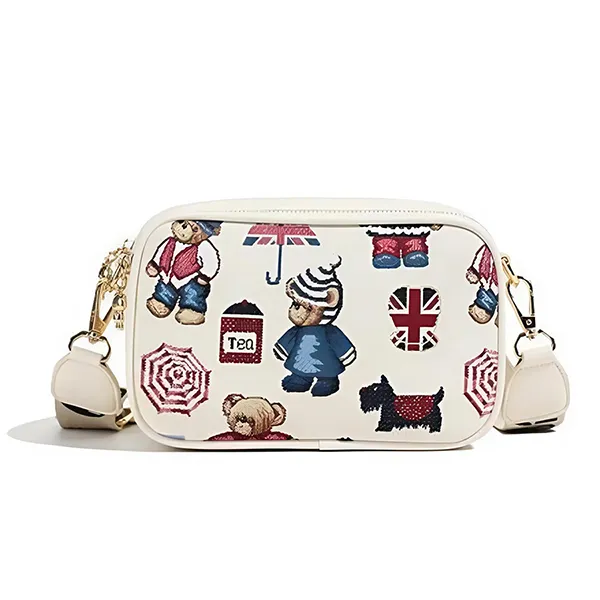 Túi Đeo Chéo Nữ Beibaobao Cartoon Teddy Bear Trendy Color Crossbody Bag 6977374784123 Màu Trắng