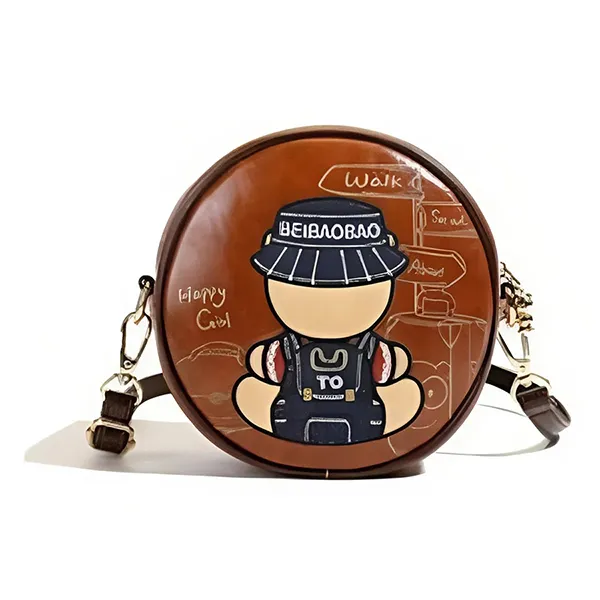 Túi Đeo Chéo Nữ Beibaobao Small Round Denim Doll Crossbody Bag 6977374784253 Màu Nâu