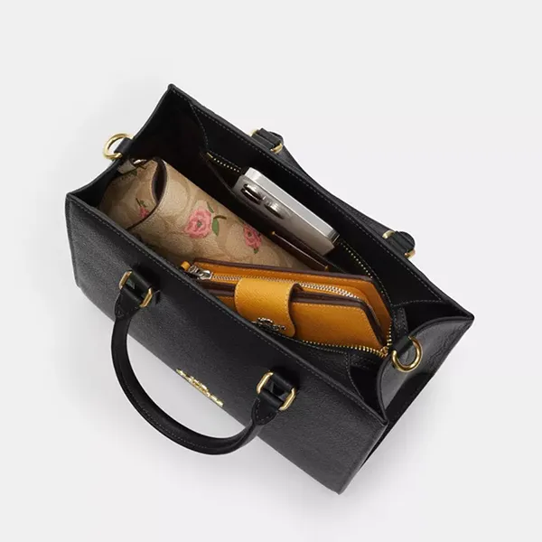 Túi Đeo Chéo Nữ Coach Maggie Small Tote Bag CY668 /Gold/Black Màu Đen