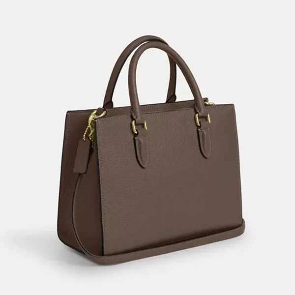 Túi Đeo Chéo Nữ Coach Maggie Small Tote Bag CY668 Gold/Dark Stone Màu Nâu