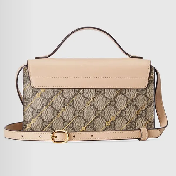 Túi Đeo Chéo Nữ Gucci Padlock Mini Bag With Horsebit Print 774342FACYR8548 Màu Be Nâu