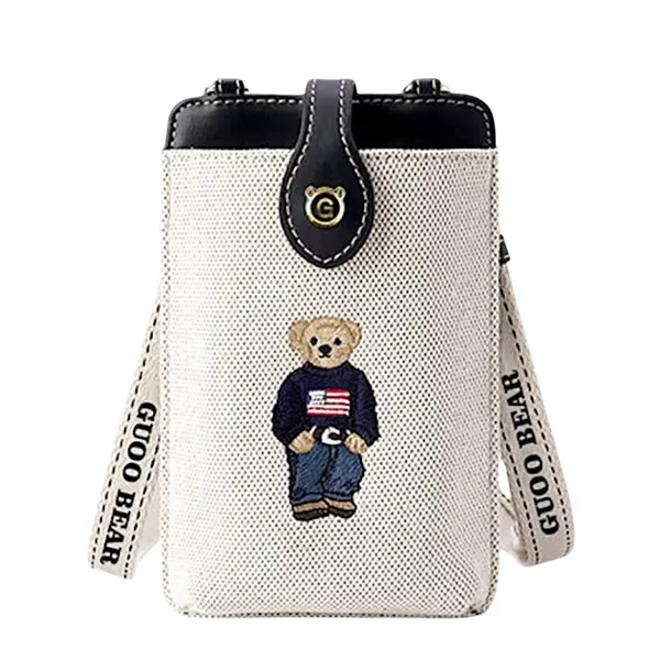 Túi Đeo Chéo Nữ Guoo Bear Bag GO2001-10040 Màu Be/Đen