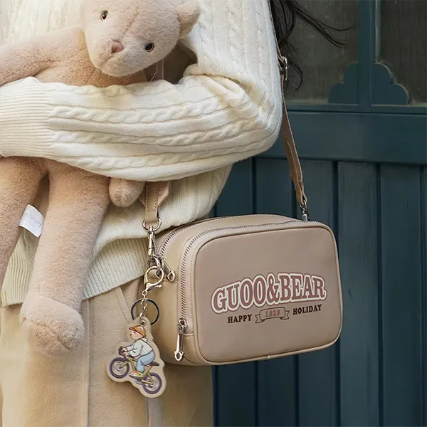 Túi Đeo Chéo Nữ Guoo Bear Bag GU1131-20030 Màu Nâu Trà