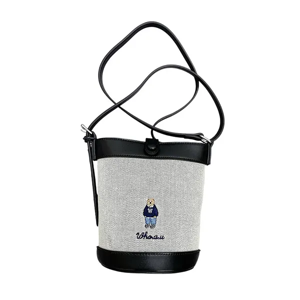 Túi Đeo Chéo Nữ WHOAU Bucket Steve Bear WHBGG2222A Màu Đen