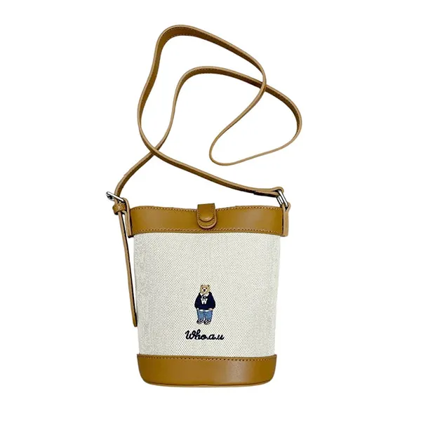 Túi Đeo Chéo Nữ WHOAU Bucket Steve Bear WHBGG2222A Màu Nâu
