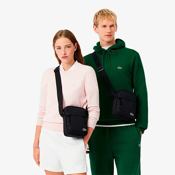 Túi Đeo Chéo Unisex Lacoste Neo Crocodile Camera Bag NU4788NE 000 Màu Đen