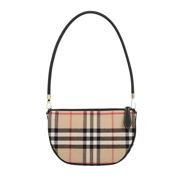 Túi Đeo Vai Nữ Burberry BBR Vintage Check and Leather Olympia In Canvas Archive Beige - 81114131 Màu Be
