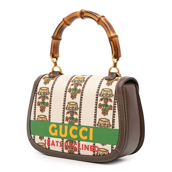 Túi Đeo Vai Nữ Gucci 100th Anniversary 1947 Bamboo Medium Shoulder Bag Phối Màu