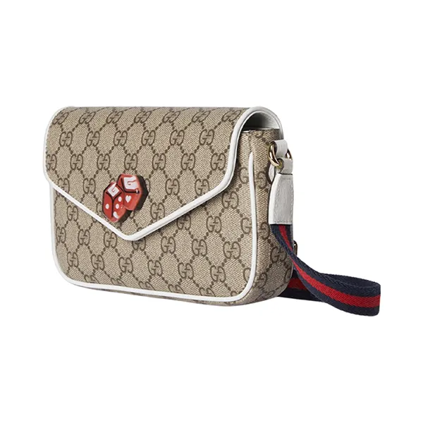 Túi Đeo Vai Nữ Gucci Ebony Supreme Màu Be