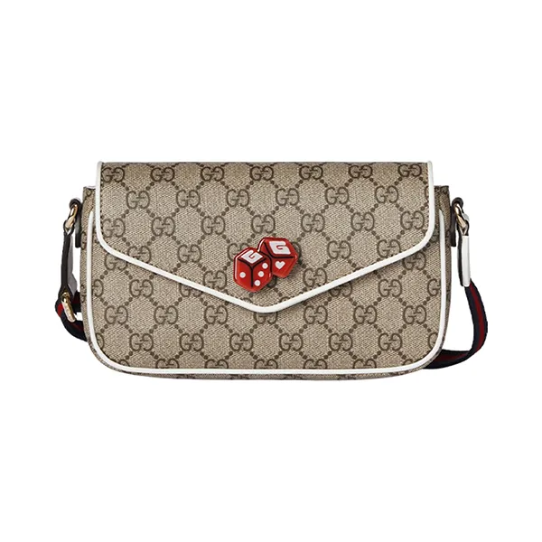 Túi Đeo Vai Nữ Gucci Ebony Supreme Màu Be