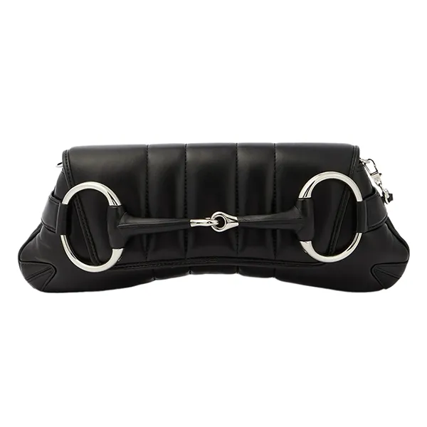 Túi Đeo Vai Nữ Gucci Horsebit Chain Medium Leather Shoulder Bag Màu Đen