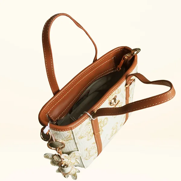Túi Tote Nữ Guoo Bear Bag GU8025-2910 Màu Trắng/Nâu