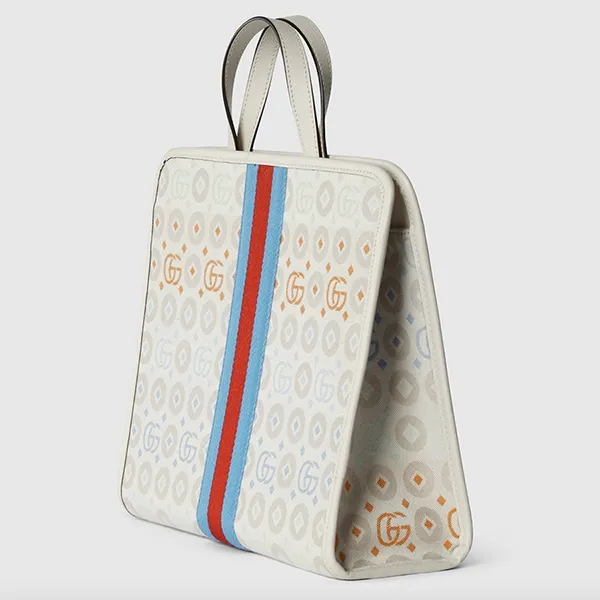 Túi Xách Tay Nữ Gucci Canvas Tote Bag 605614-FADEM-8444 Màu Trắng