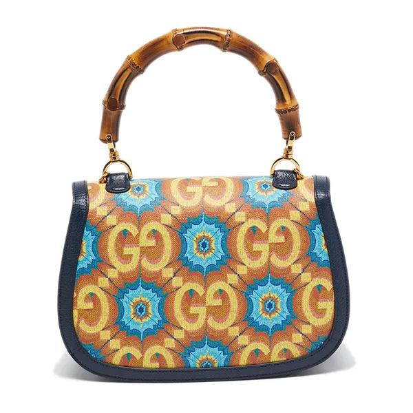 Túi Xách Tay Nữ Gucci Multicolor Kaleidoscope GG Supreme Canvas And Leather Medium Bamboo 1947 Top Handle Bag Phối Màu