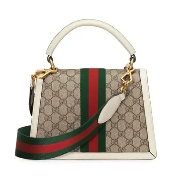Túi Xách Tay Nữ Gucci Queen Margaret Leather Handbag Màu Trắng
