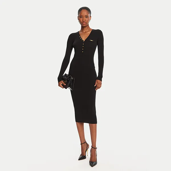 Váy Body Elisabetta Franchi Pletena Obleka AM10B56E2V390 110 Black Slim Fit Màu Đen Size 40