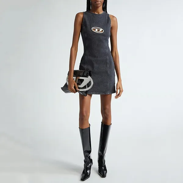 Váy Nữ Diesel De-Ferriz Sleeveless Denim Sheath Dress Màu Xanh Size XS